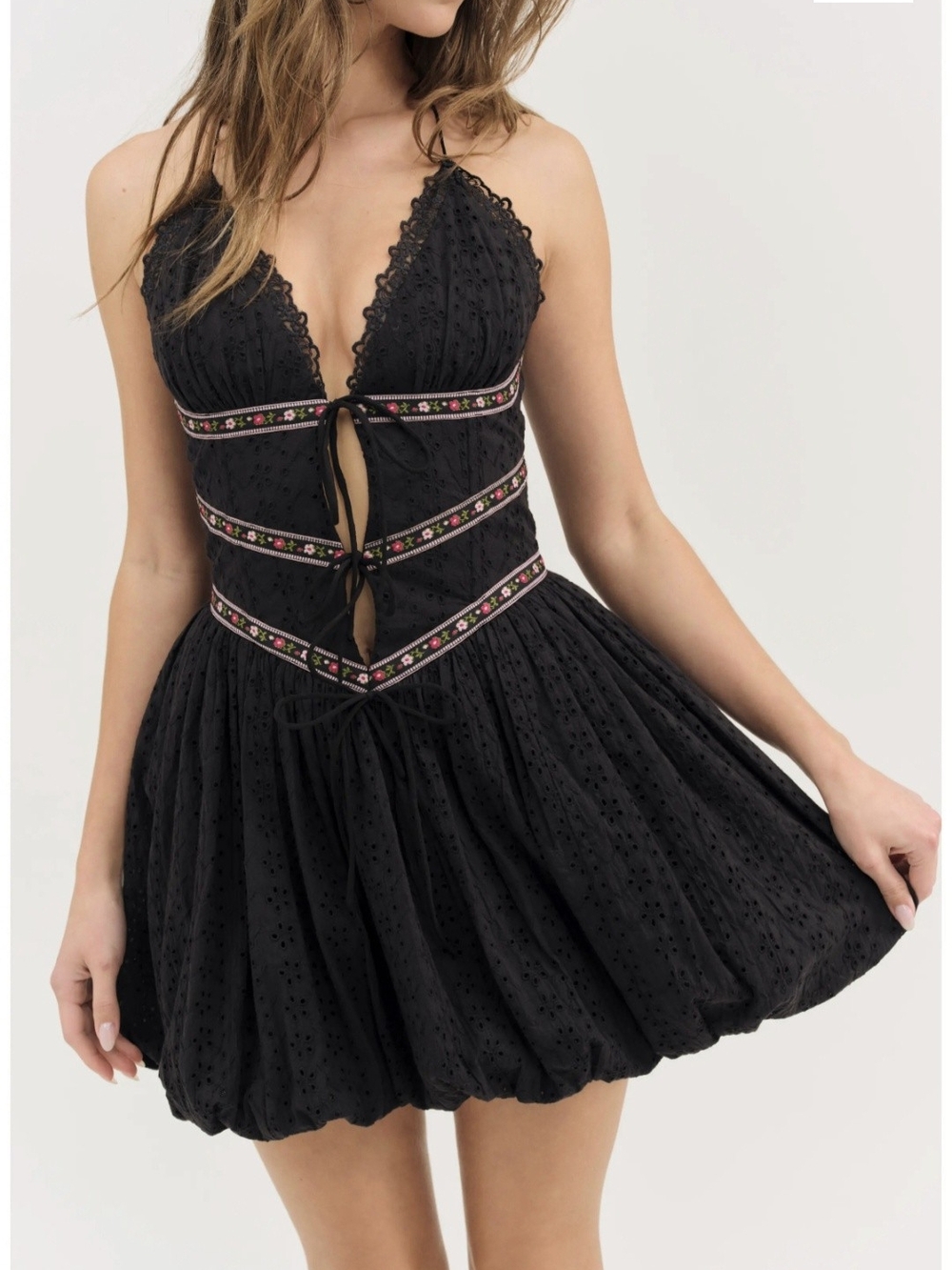 FOR LOVE & LEMONS McKinley Mini Dress 100% Cotton